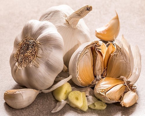 Close up of Indian grandmother hands peeling garlic cloves